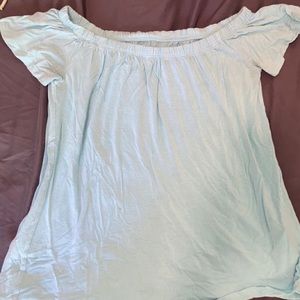 Off shoulder teal hollister top